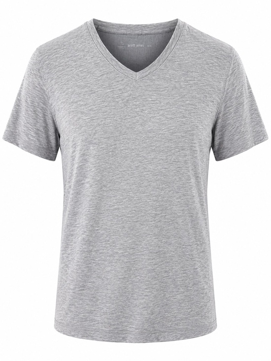 Scott James Other - Scott James Gray V-Neck Short Sleeve T-Shirt 100% Cotton Mens M